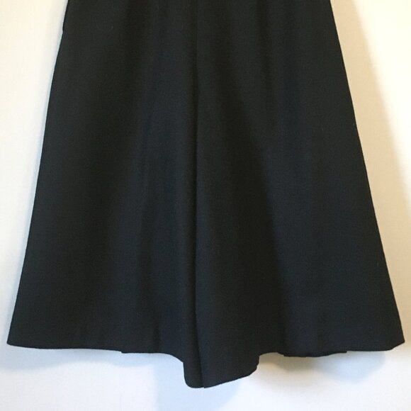 Vintage Thick Black Structured Box Pleated Wool Culottes 26W - Picture 7 of 16